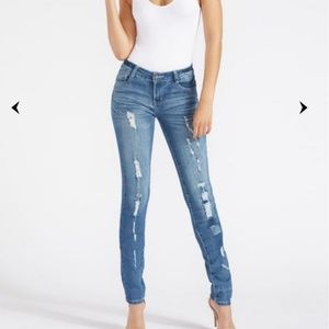 XLong Distressed Skinny Jean's 37" inseam!